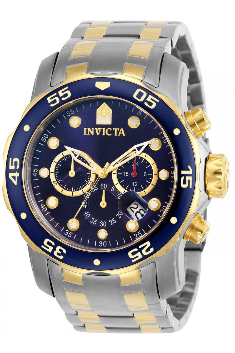 Invicta Pro Diver - SCUBA 0077 Heren Horloge - Waterdicht - Analoog - Quartz Uurwerk - Roestvrij Staal met blauwe Wijzerplaat