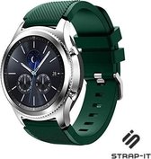 Siliconen Smartwatch bandje - Geschikt voor  Samsung Gear S3 Classic & Frontier siliconen bandje - legergroen - Strap-it Horlogeband / Polsband / Armband