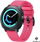 Siliconen Smartwatch bandje - Geschikt voor  Samsung Gear Sport silicone band - knalroze - Strap-it Horlogeband / Polsband / Armband