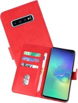 Hoesje Geschikt voor de Samsung Galaxy S10 Plus - Kaarthouder Book Case Telefoonhoesje - Rood