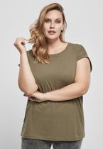 Urban Classics Dames Tshirt -M- Organic Extended Shoulder Groen