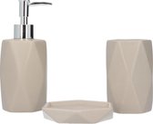 4goodz Diamond 3-delige badkamerset - Taupe