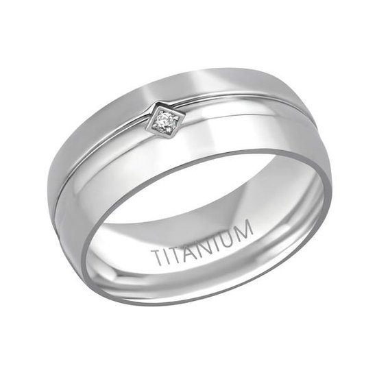 Ring Titanium Zirkonia Zilverkleurig Maat 18