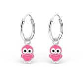 Aramat jewels ® - 925 sterling zilveren kinder oorringen met bedel uil