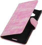 Wicked Narwal | Lizard bookstyle / book case/ wallet case Hoes voor Microsoft Microsoft Lumia 950 XL Roze