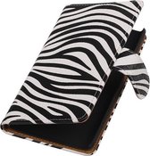 Wicked Narwal | Zebra bookstyle / book case/ wallet case Hoes voor Acer Liquid Z5 Wit