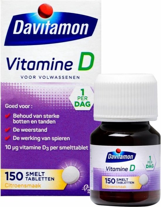 Davitamon Vitamine D Volwassen - vitamine D3 volwassenen - Smelttablet 150 stuks