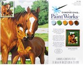 Moeder paard met pony Schilderen op nummer