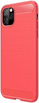 Apple iPhone 12 Mini Hoesje Geborsteld TPU Flexibele Back Cover Rood