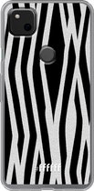 Google Pixel 4a Hoesje Transparant TPU Case - Zebra Print #ffffff