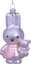 Vondels Kerstversiering Ornament Glass Nijntje Miffy Baby Pink With Bear 11 cm Roze