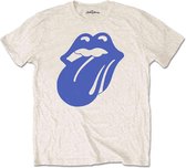 The Rolling Stones Heren Tshirt -L- Blue & Lonesome 1972 Logo Creme
