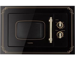 Klarstein Magnetron Victoria 20 inbouw retro, 20 L, 800 W Mikrowellen /1000 W grillvermogen, 3 Kombi functies, rvs, . Einbaurahmen, zwart - voor Keuken - Microwave - Combimagnetron - Microgolfoven