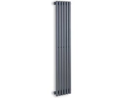 Besoa Delgado - Buisradiator, 2-in-1: midden- of zijaansluiting / 1/2" aansluitingen, Wandinstallatie, max. 70°C / max. 10,1 bar, Slim, 4-10 m², 120x25 radiator, 6 verticale ribben, 508 W, grijs