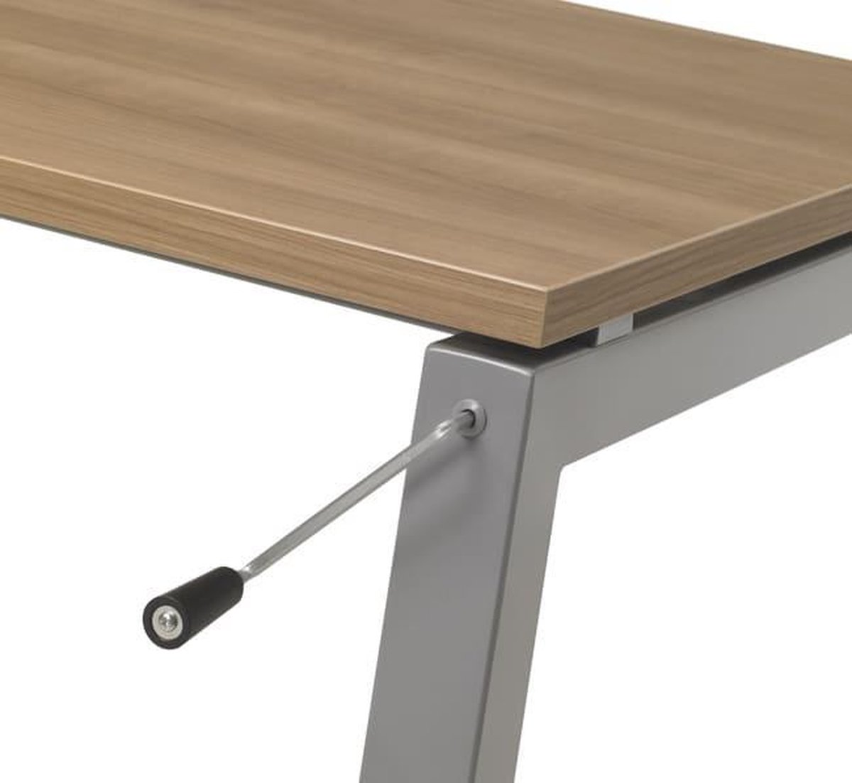 ABC Kantoormeubelen 4 poots slinger verstelbaar bureau zit/zit Kubus breed 180CM diep 80CM bladkleur Havanna framekleur Antraciet (Ral 7016) Antraciet (Ral 7016)/Havanna