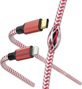 Hama Câble de charge / données rapide "Reflective", USB-C - Lightning, 1,5 m, rouge