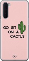 OnePlus Nord hoesje siliconen - Go sit on a cactus | OnePlus Nord case | Roze | TPU backcover transparant