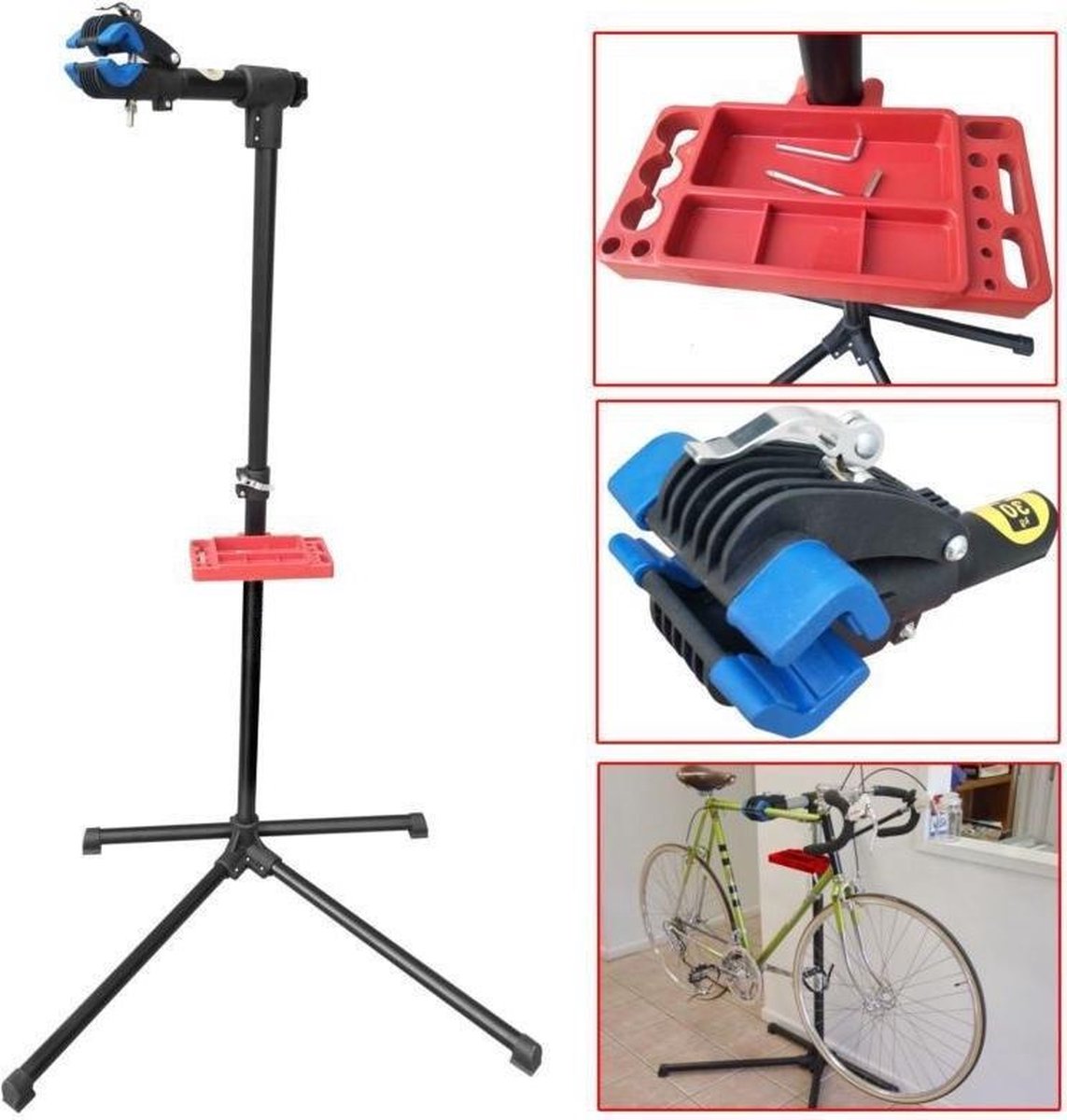 Decopatent® Reparatie Montagestandaard Fiets - 360° Draaibaar -  Gereedschapsbak - | bol.com