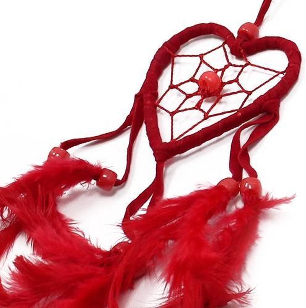 3 x Bali Dreamcatcher - Klein Hart - Zwart/Wit/Rood