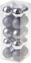 KERSTBALLEN SET 20 STUKS | KERSTVERSIERING | MIX ANTRACIET | DM3 CM | KUNSTSTOF BLINKEND | GLITTER MAT