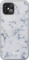 iPhone 12 Pro Max Hoesje Transparant TPU Case - Classic Marble #ffffff