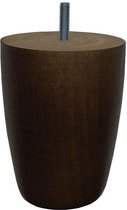 Bruine houten ronde meubelpoot 12 cm (M8)