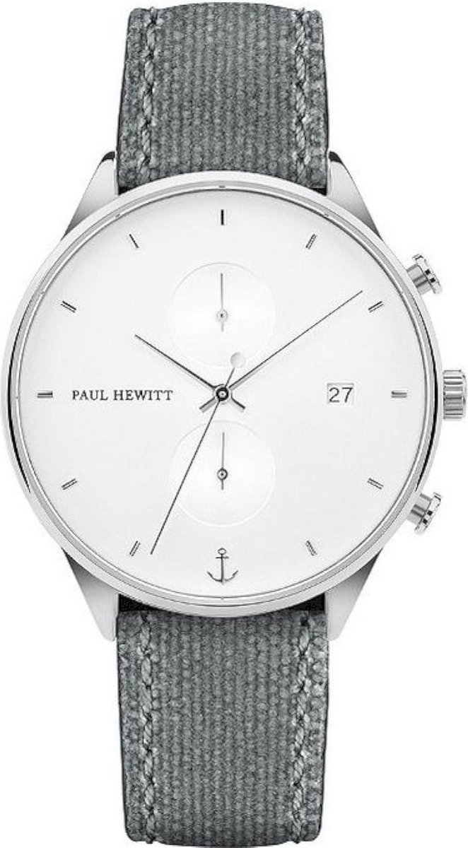 Paul Hewitt Chrono Line - Horloge - Grijs - Canvas - 42mm
