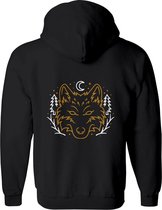 Wolf vest Heren – Wolven vest met capuchon Dames – Perfect  Wolfmerch Sweatvest - Wolvenkop vest Cadeau – Dieren Hoodie met rits - Maat XL