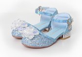 Blauwe prinsessenschoenen - Verkleedkleren meisje - maat 31 + Toverstaf / Kroon - Voor bij je Frozen Elsa Anna prinsessenjurk