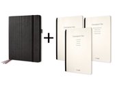 Business Organiser Conceptum Flex Kunstleer, A4, zwart, gevuld met schrift geruit, to-do-list schrift en gespreksnotitiesschrift SI-CF130