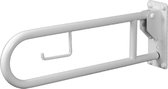 Opklapbare toiletbeugel 65 cm met closetrolhouder RVS wit