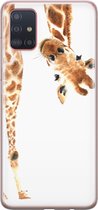 Samsung Galaxy A51 hoesje siliconen - Giraffe - Soft Case Telefoonhoesje - Giraffe - Bruin