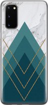 Samsung Galaxy S20 hoesje siliconen - Geometrisch blauw - Soft Case Telefoonhoesje - Print / Illustratie - Blauw