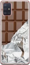 Samsung Galaxy A51 hoesje siliconen - Chocoladereep - Soft Case Telefoonhoesje - Print / Illustratie - Bruin
