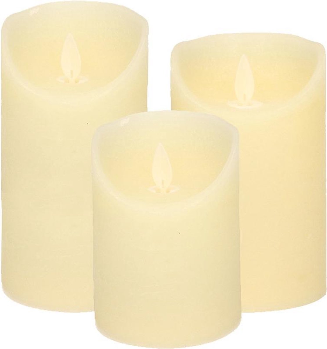 George Bernard Vervoer Noord Set van 3x stuks Ivoor Witte Led kaarsen met bewegende vlam - Sfeer  stompkaarsen voor... | bol.com
