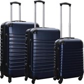 Travelerz kofferset 3 delig met wielen en cijferslot - ABS - donker blauw (228-)