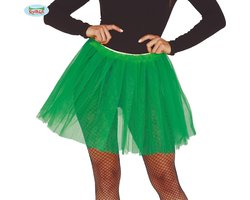 Carnaval verkleed Petticoat/tutu tule rokje - groen - dames - Voor maten S-M-L