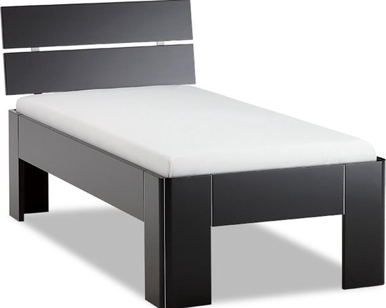 links doen alsof school Beter Bed Fresh 500 Bedframe met Hoofdbord - 90x220 cm - Zwart | bol.com