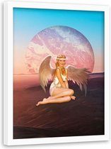 Foto in frame Vrouw als engel, 70x100, multi-gekleurd, Premium print