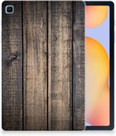 Silicone Back Case Geschikt voor Samsung Galaxy Tab S6 Lite | Tab S6 Lite 2022 Tablet Hoes Steigerhout met doorzichte zijkanten