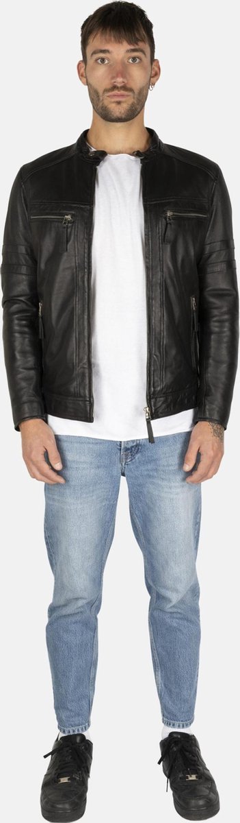 Mystery Moon Leren Jas Heren Jas Zwart Maat S Mystery Moon Leren Jas Heren Jas Zwart Maat S