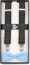 We Love Ties - Giftset kids bretels X-Style - bruin / lichtblauw