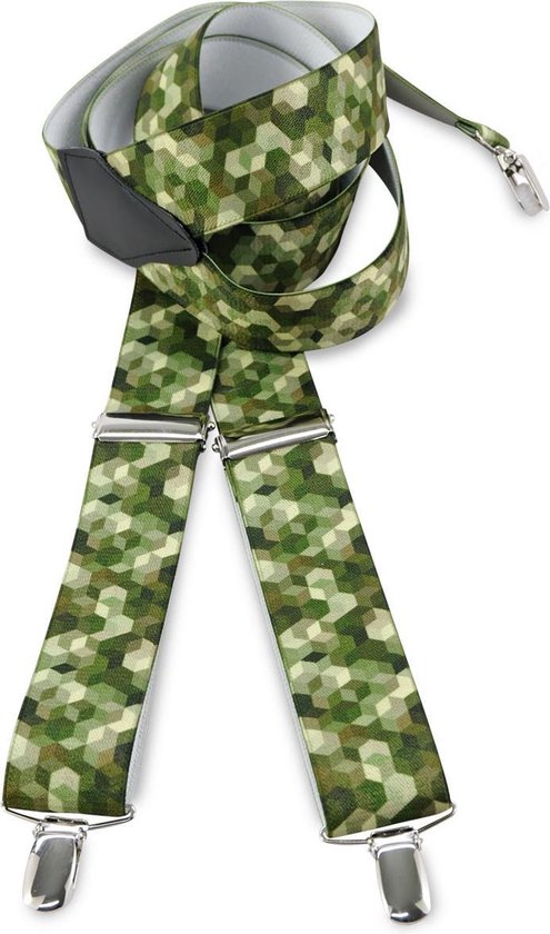 We Love Ties - Bretels - 100% made in NL, Graphic Camo - groen