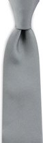 We Love Ties - Stropdas zilvergrijs smal - geweven polyester Microfill