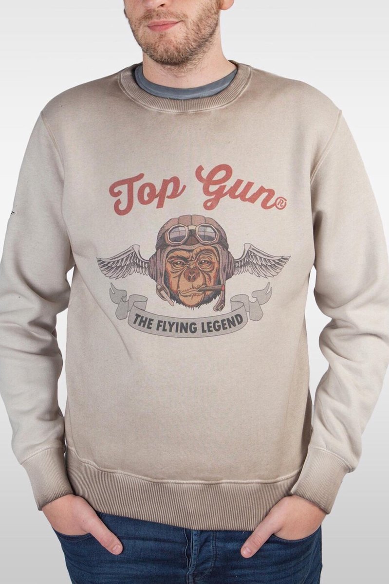 Top Gun Herren Sweater Mit US-Flagge – Weich Gefüttert, Sportlicher Schnitt, Elastische Bündchen