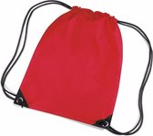 3x stuks rode nylon sport/zwembad gymtas/ gymtasje met rijgkoord 45 x 34 cm - Kinder tasjes