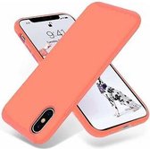 iPhone X Siliconen Hoesje Pastelkleur Licht Oranje