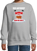 Fun Kerstsweater / Kerst trui  Did anybody hear my fart grijs voor kinderen - Kerstkleding / Christmas outfit 3-4 jaar (98/104) - Kersttrui