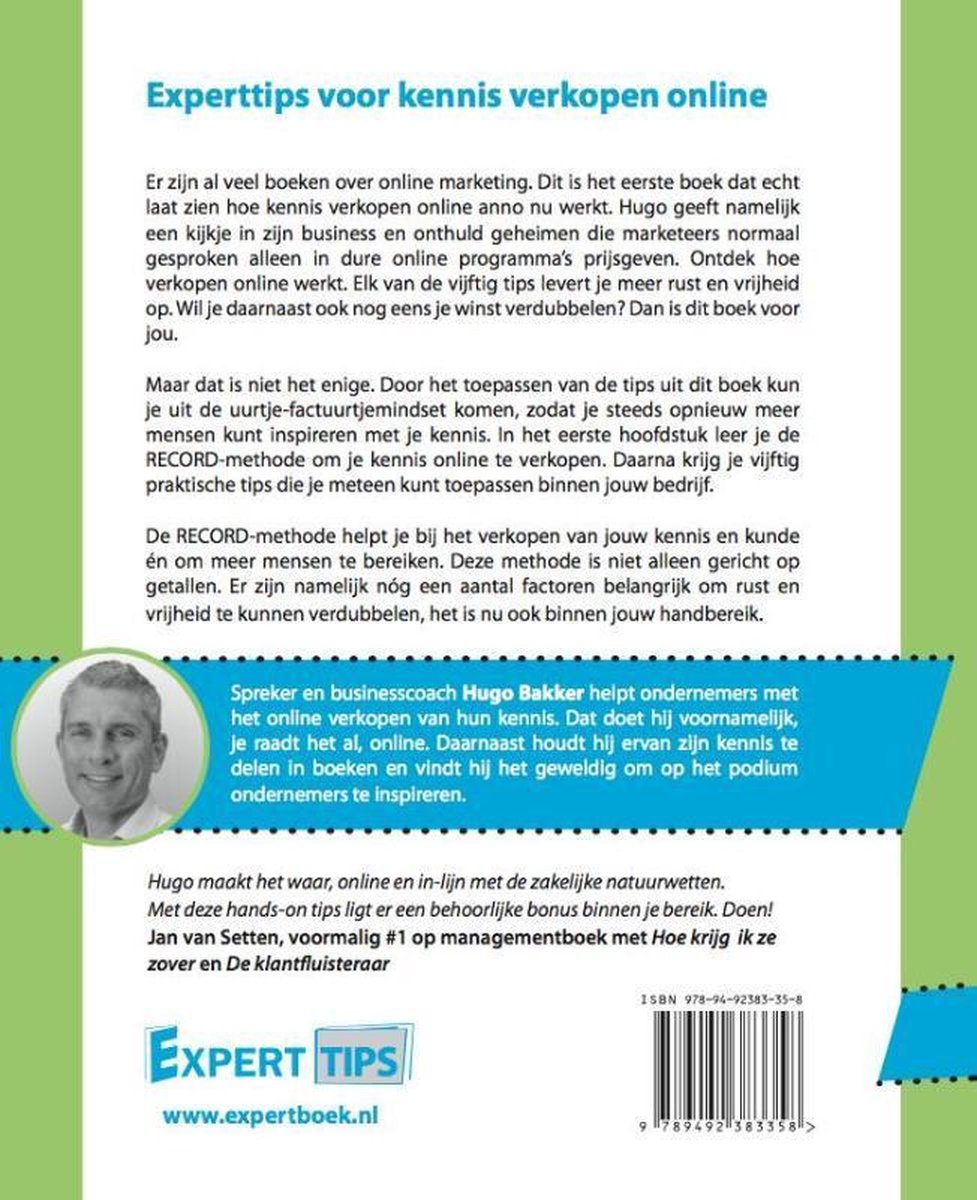 Experttips boekenserie - Experttips voor kennis verkopen online, Hugo  Bakker |... | bol.com