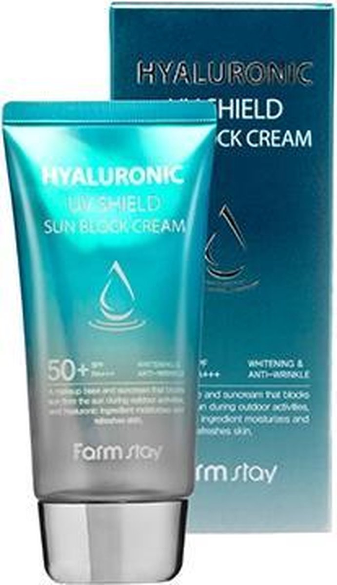 Farm Stay Hyaluronic UV Shield Sun Block Cream SPF50+ Hyaluronic Sun Block Cream 70g - Korean Skincare - Gezichtszonnebrandcrème